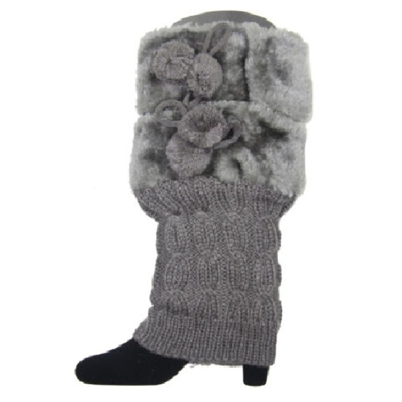 Glam Girl Fashion Accessories - WARM & STYLISH! Faux Fur Trimmed Leg Warmer